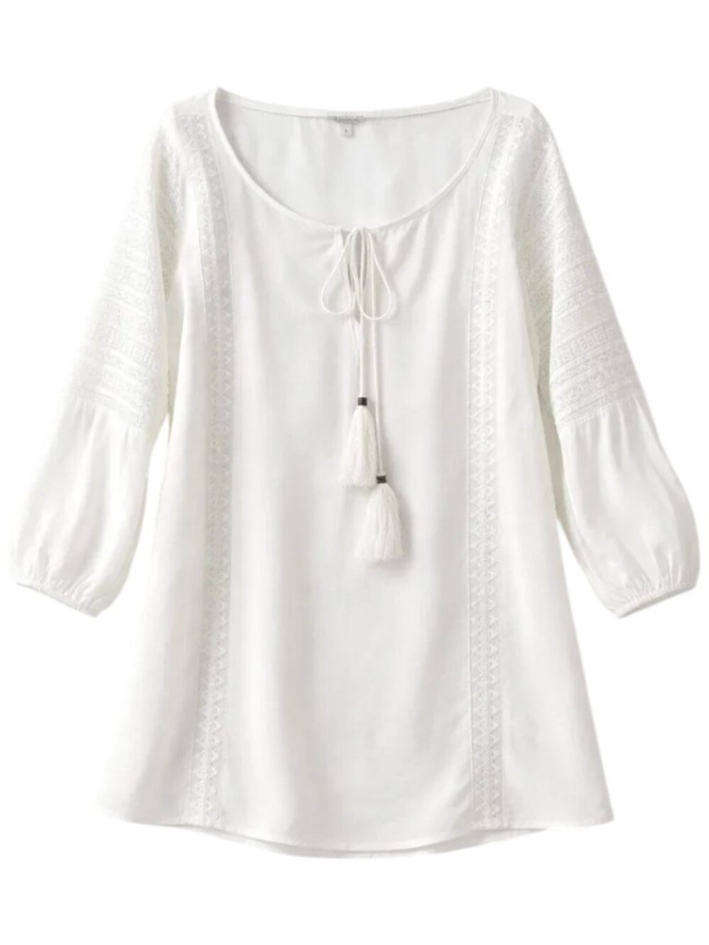Beautiful Like New White Monsoon Blouse With Tie | XL